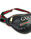 Gucci Black Print Pebbled Leather Small Belt Bag