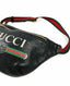 Gucci Black Print Pebbled Leather Small Belt Bag