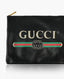 Gucci Black Leather Logo Portfolio Sleeve