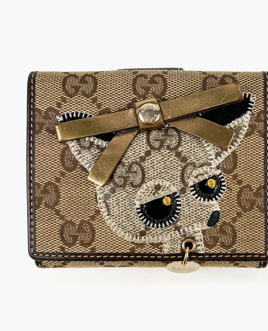 Gucci GG Canvas Wallet with Dog Detail Luxury Helsinki