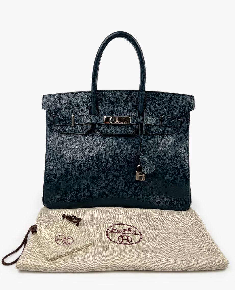 HERMES ネイビー Hermès | Limited Edition Bleu Indigo Box, Clémence and Matte