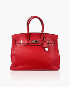 Hermès Birkin 35 Rouge Garance Clemence PHW 