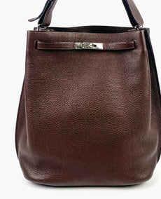 Hermès So Kelly 26 Hobo Brown Black Clemence Leatherista