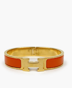 Hermès Clic H rannekoru oranssi GHW