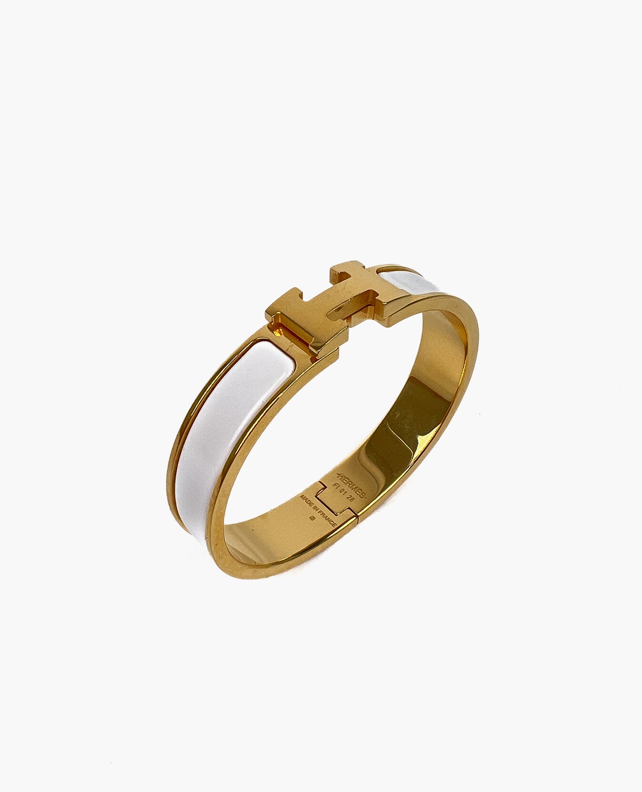 Hermès Clic H Bracelet White GHW – Luxury Helsinki
