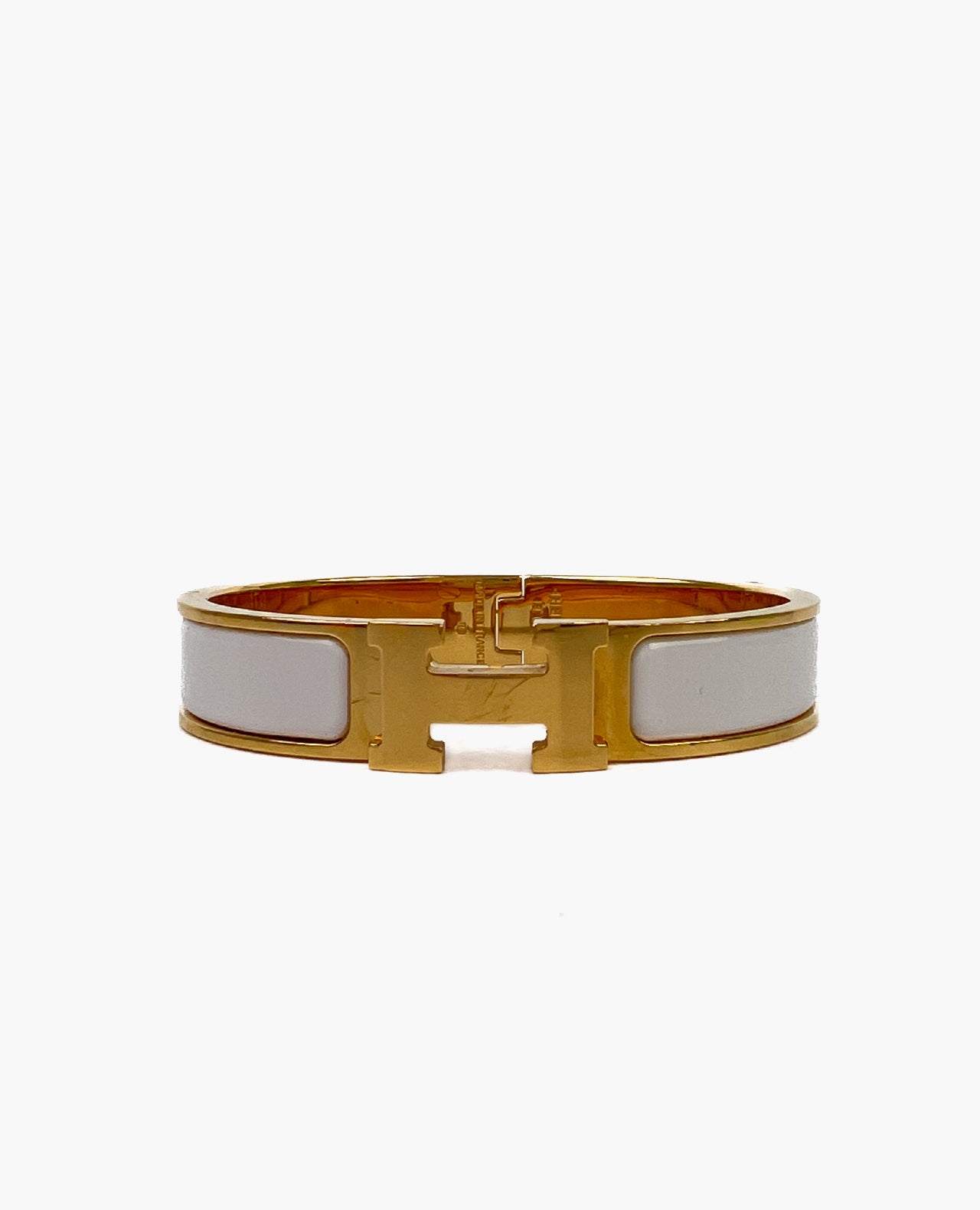 Hermès Clic H Bracelet White GHW – Luxury Helsinki