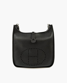 Hermès Medium Evelyne Black Clemence PHW