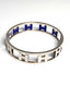 Hermès H Bracelet Silver and Blue Reversible Bangle