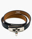 Hermès Kelly Double Tour Leather Bracelet Black