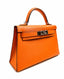 Hermès Mini Kelly 20 Orange/Gold Chevre Palladium Hardware