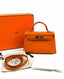 Hermès Mini Kelly 20 Orange/Gold Chevre Palladium Hardware