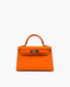 Hermès Mini Kelly 20 Orange/Gold Chevre Palladium Hardware