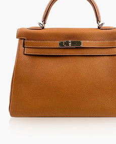 Hermès Kelly 32 Retourne Gold Clemence PHW