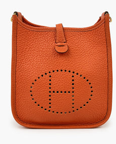 Hermès Mini Evelyne 16 Orange Clemence GHW