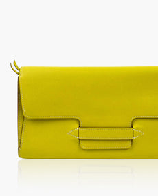 Hermès Leather Evening Wallet-Clutch Bag in Lime