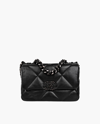 Chanel 19 So Black Quilted Goatskin Small Flap Bag BHW