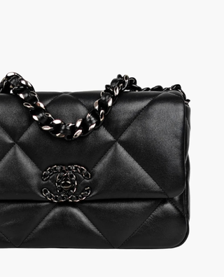 Chanel 19 So Black Quilted Goatskin Small Flap Bag BHW