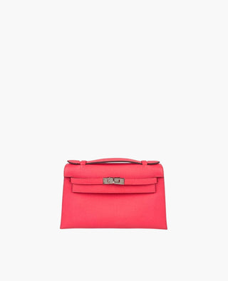 Hermès Kelly Pochette Clutch Rose Azalee Epsom PHW