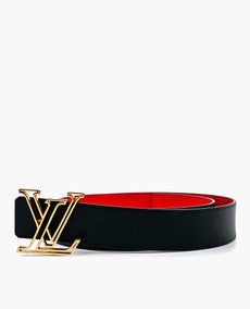 Louis Vuitton Millionaire Black and Red Reversible Belt 85