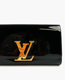 Louis Vuitton Louise Clutch Black Patent Leather