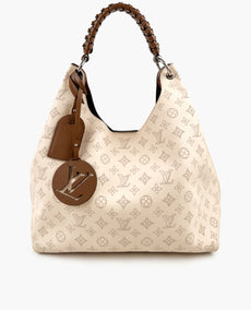 Louis Vuitton Carmel Hobo Mahina Leather Cream