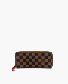 Louis Vuitton Clémence Wallet Damier Ebene Cherry