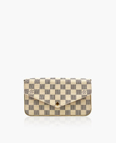 Louis Vuitton Felicie Pochette Damier Azur Rose Ballerine