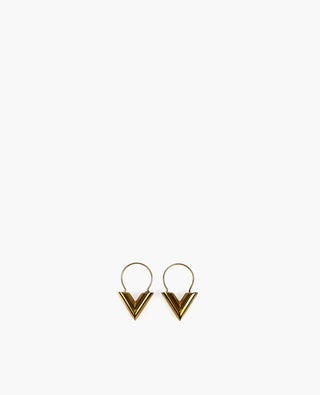 Louis Vuitton Essential V Hoop Earrings Gold