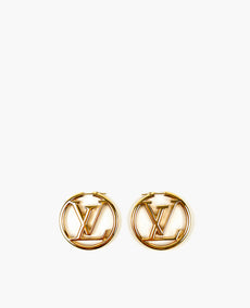 Louis Vuitton Louise Gold Hoop Earrings