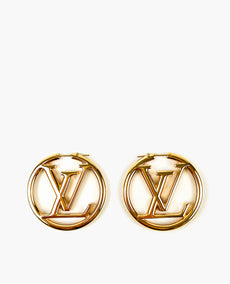 Louis Vuitton Louise Gold Hoop Earrings