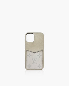 Louis Vuitton Gray Leather Monogram iPhone Case