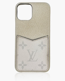 Louis Vuitton Gray Leather Monogram iPhone Case