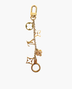 Louis Vuitton Fleur De Monogram Gold Tone Bag Charm Chain