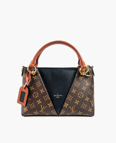 Louis Vuitton Monogram and Black Leather V Tote BB