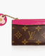 Louis Vuitton Zip Coin Case Monogram Pink Flower Charm