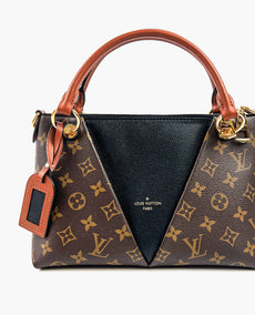 Louis Vuitton Monogram and Black Leather V Tote BB