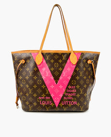 Louis Vuitton Neverfull MM Monogram Limited Edition Pink Cities V