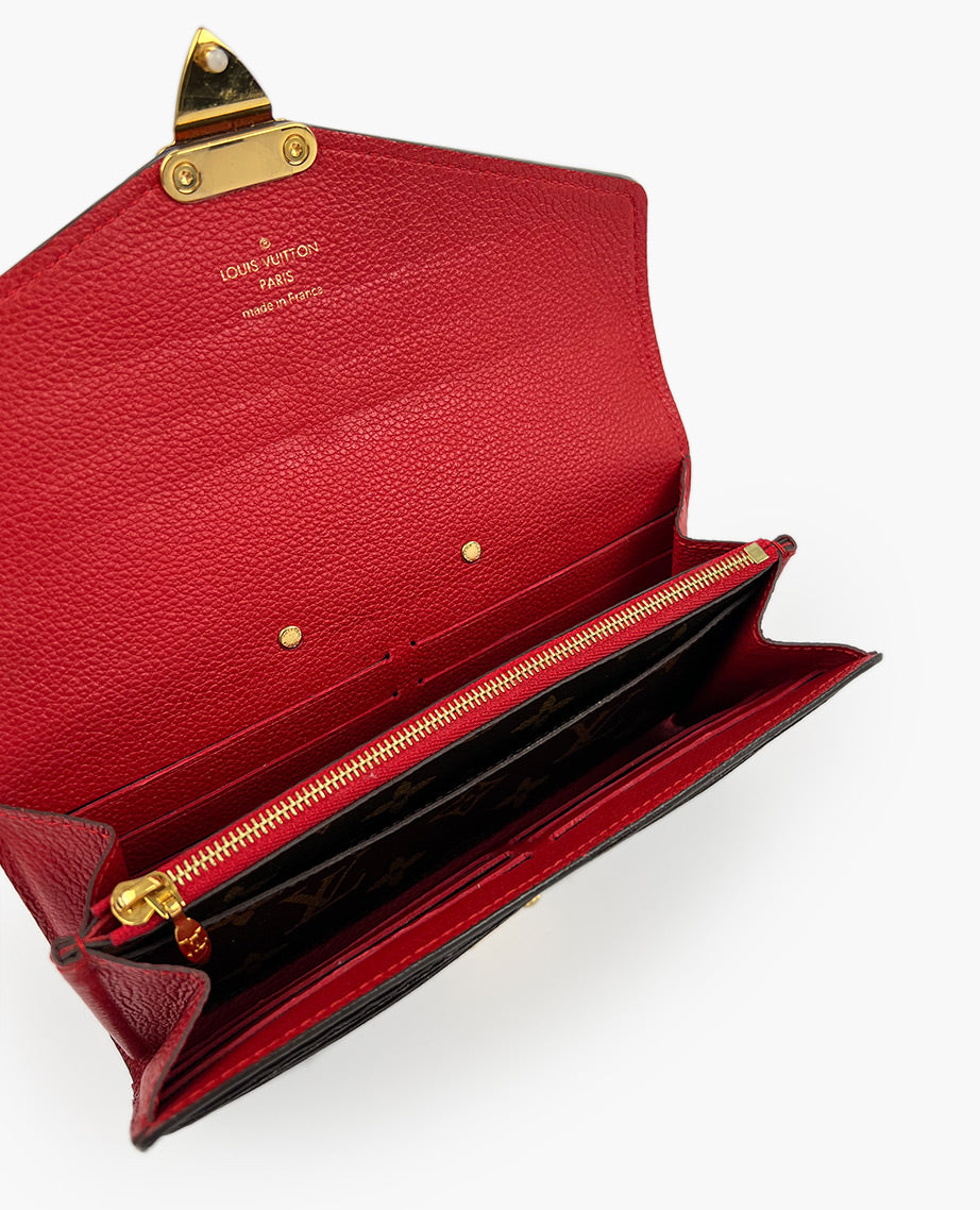 Lv wallet red inside sale