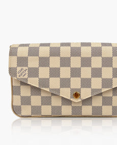 Louis Vuitton Felicie Pochette Damier Azur Rose Ballerine