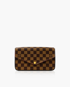 Louis Vuitton Felicie Pochette Damier Ebene Cerise Red