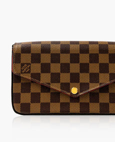 Louis Vuitton Felicie Pochette Damier Ebene Cerise Red