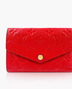 Louis Vuitton Empreinte Leather Curieuse Compact Wallet Red