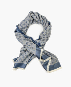 Louis Vuitton Monogram Shawl Light Blue Denim