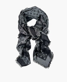 Louis Vuitton Monogram Shine Shawl Black