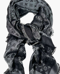 Louis Vuitton Monogram Shine Shawl Black