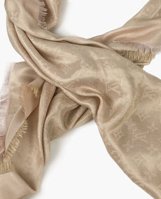 Louis Vuitton Monogram Shine Shawl Beige Rose