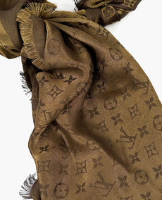 Louis Vuitton Monogram Shine Shawl Brown