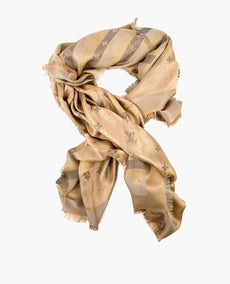 Louis Vuitton So Shine Monogram Shawl Beige