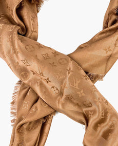 Louis Vuitton Monogram Shawl Beige Rose