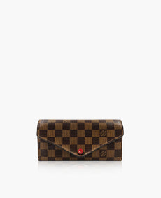 Louis Vuitton Damier Ebene Wallet Sarah Coquelicot